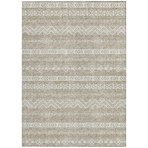 Homeroots 3' Artichoke Green Southwestern Washable Area Rug - Perfect For Indoor And Outdoor Spaces! 5' X 8' Polyester 587507