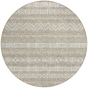 Homeroots 3' Artichoke Green Southwestern Washable Area Rug - Perfect For Indoor And Outdoor Spaces! 8' Round Polyester 587508