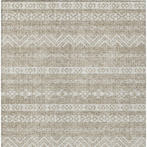 Homeroots 3' Artichoke Green Southwestern Washable Area Rug - Perfect For Indoor And Outdoor Spaces! 8' X 10' Polyester 587509