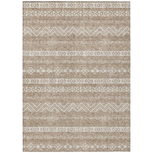 Homeroots 3' Artichoke Green Southwestern Washable Area Rug - Perfect For Indoor And Outdoor Spaces! 8' X 10' Polyester 587515