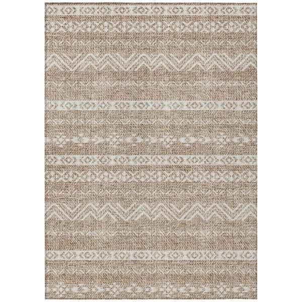 Homeroots 3' Artichoke Green Southwestern Washable Area Rug - Perfect For Indoor And Outdoor Spaces! 8' X 10' Polyester 587515