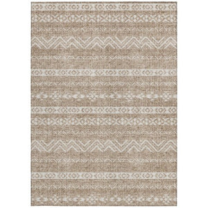 Homeroots 3' Artichoke Green Southwestern Washable Area Rug - Perfect For Indoor And Outdoor Spaces! 8' X 10' Polyester 587515