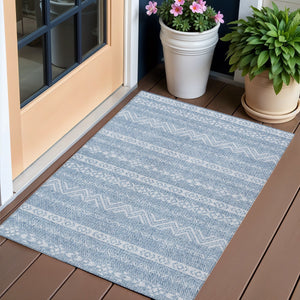 Homeroots 3' Artichoke Green Southwestern Washable Area Rug - Perfect For Indoor And Outdoor Spaces! 3' X 5' Polyester 587518