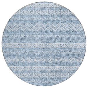 HomeRoots 5' Washable Southwestern Area Rug in Blue and Denim - Durable, Stylish, Perfect for Indoor & Outdoor Spaces 8' Round 587520