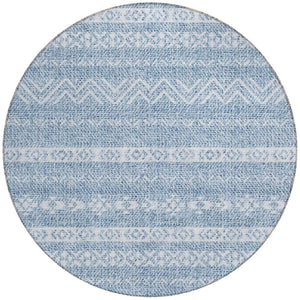 Homeroots 3' Artichoke Green Southwestern Washable Area Rug - Perfect For Indoor And Outdoor Spaces! 8' Round Polyester 587520