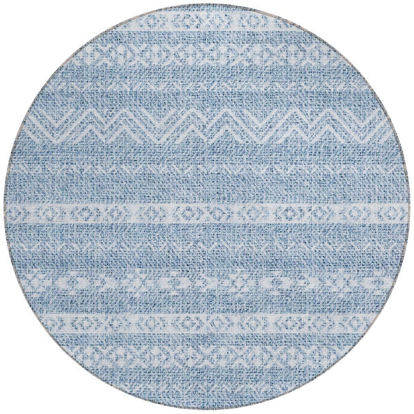 Homeroots 3' Artichoke Green Southwestern Washable Area Rug - Perfect For Indoor And Outdoor Spaces! 8' Round Polyester 587520