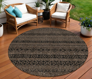Homeroots 3' Artichoke Green Southwestern Washable Area Rug - Perfect For Indoor And Outdoor Spaces! 8' Round Polyester 587526