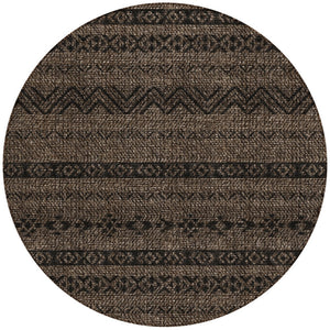 Homeroots 3' Artichoke Green Southwestern Washable Area Rug - Perfect For Indoor And Outdoor Spaces! 8' Round Polyester 587526
