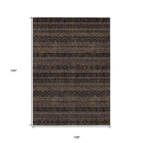 Homeroots 3' Artichoke Green Southwestern Washable Area Rug - Perfect For Indoor And Outdoor Spaces! 9' X 12' Polyester 587528