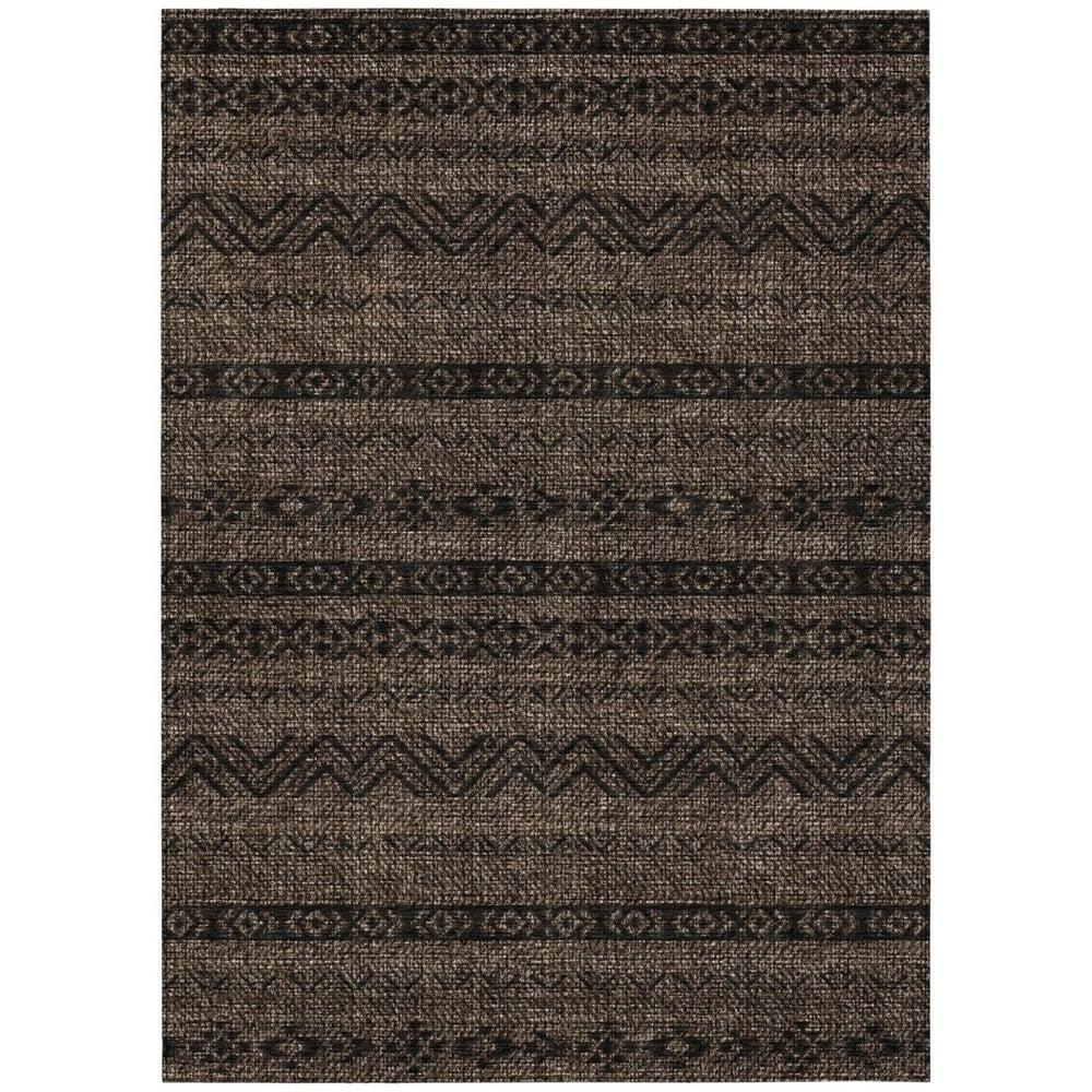 HomeRoots 5' Southwestern Indoor Outdoor Area Rug in Rich Chocolate and Brown - Durable, Washable Design 10' X 14' 587529