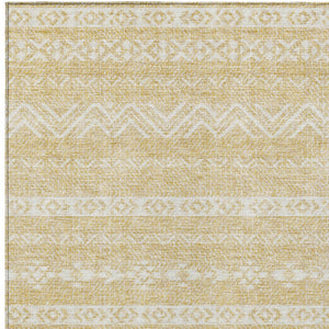 Homeroots 3' Artichoke Green Southwestern Washable Area Rug - Perfect For Indoor And Outdoor Spaces! 5' X 8' Polyester 587531