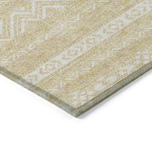 Homeroots 3' Artichoke Green Southwestern Washable Area Rug - Perfect For Indoor And Outdoor Spaces! 8' X 10' Polyester 587533