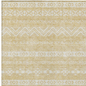 Homeroots 3' Artichoke Green Southwestern Washable Area Rug - Perfect For Indoor And Outdoor Spaces! 9' X 12' Polyester 587534
