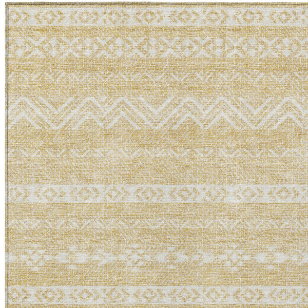 Homeroots 3' Artichoke Green Southwestern Washable Area Rug - Perfect For Indoor And Outdoor Spaces! 9' X 12' Polyester 587534