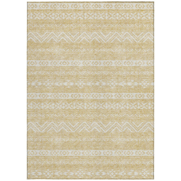 Homeroots 3' Artichoke Green Southwestern Washable Area Rug - Perfect For Indoor And Outdoor Spaces! 10' X 14' Polyester 587535