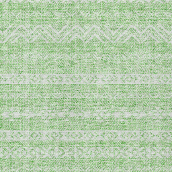 Homeroots 3' Artichoke Green Southwestern Washable Area Rug - Perfect For Indoor And Outdoor Spaces! 3' X 5' Polyester 587542