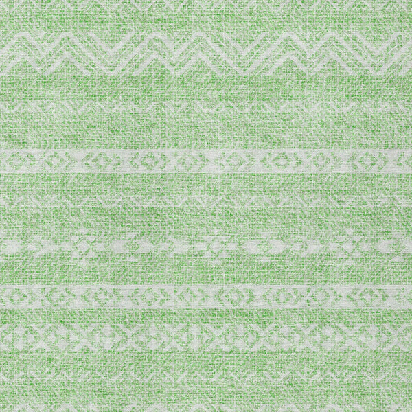 Homeroots 3' Artichoke Green Southwestern Washable Area Rug - Perfect For Indoor And Outdoor Spaces! 5' X 8' Polyester 587543