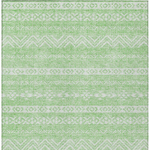 Homeroots 3' Artichoke Green Southwestern Washable Area Rug - Perfect For Indoor And Outdoor Spaces! 5' X 8' Polyester 587543