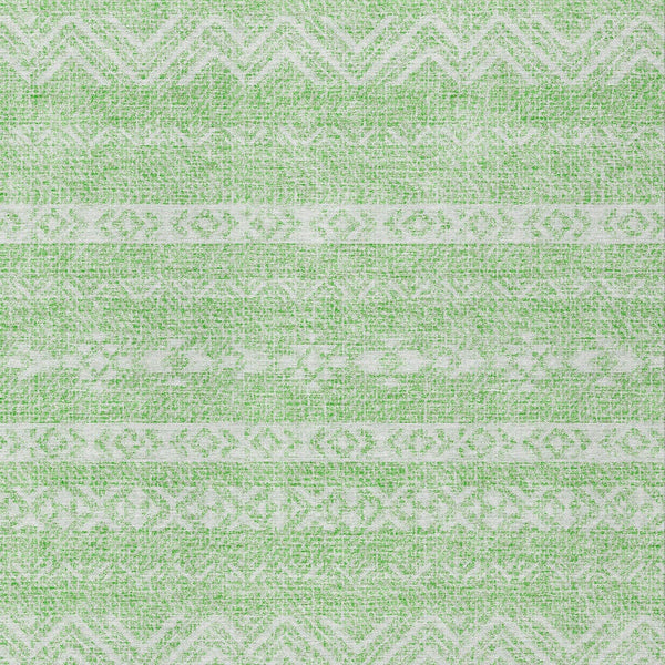 Homeroots 3' Artichoke Green Southwestern Washable Area Rug - Perfect For Indoor And Outdoor Spaces! 8' X 10' Polyester 587545