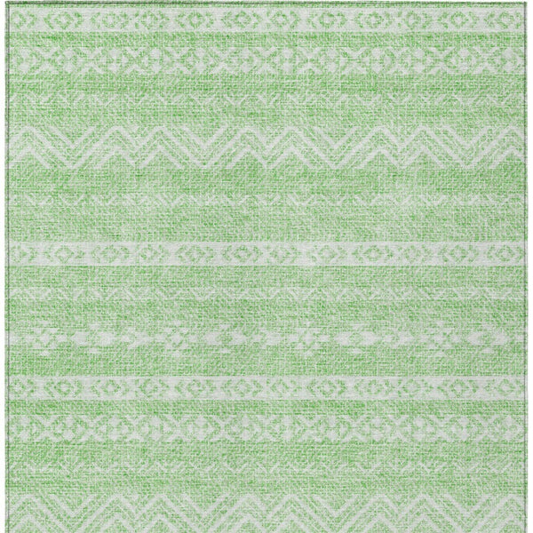 Homeroots 3' Artichoke Green Southwestern Washable Area Rug - Perfect For Indoor And Outdoor Spaces! 8' X 10' Polyester 587545