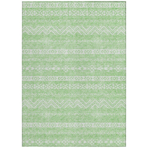 Homeroots 3' Artichoke Green Southwestern Washable Area Rug - Perfect For Indoor And Outdoor Spaces! 9' X 12' Polyester 587546