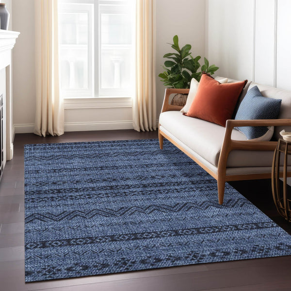 Homeroots 3' Artichoke Green Southwestern Washable Area Rug - Perfect For Indoor And Outdoor Spaces! 5' X 8' Polyester 587549