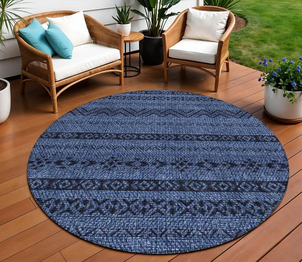 Homeroots 3' Artichoke Green Southwestern Washable Area Rug - Perfect For Indoor And Outdoor Spaces! 8' Round Polyester 587550