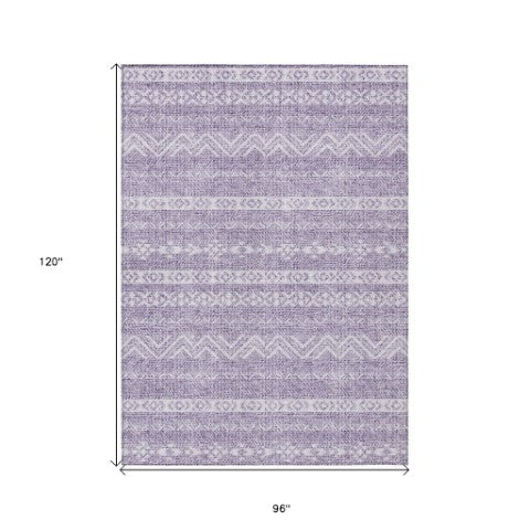 Homeroots 3' Artichoke Green Southwestern Washable Area Rug - Perfect For Indoor And Outdoor Spaces! 8' X 10' Polyester 587557