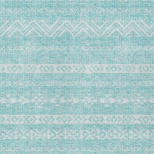 Homeroots 3' Artichoke Green Southwestern Washable Area Rug - Perfect For Indoor And Outdoor Spaces! 8' X 10' Polyester 587563