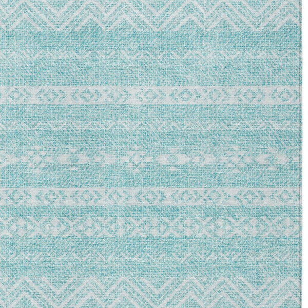 Homeroots 3' Artichoke Green Southwestern Washable Area Rug - Perfect For Indoor And Outdoor Spaces! 9' X 12' Polyester 587564