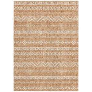 Homeroots 3' Artichoke Green Southwestern Washable Area Rug - Perfect For Indoor And Outdoor Spaces! 5' X 8' Polyester 587567