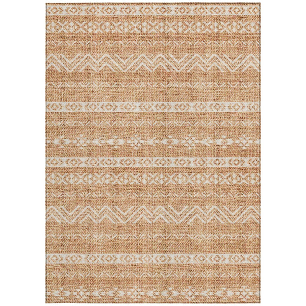 Homeroots 3' Artichoke Green Southwestern Washable Area Rug - Perfect For Indoor And Outdoor Spaces! 5' X 8' Polyester 587567