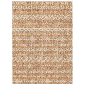 HomeRoots 9' Terra Cotta and Beige Southwestern Area Rug - Durable, Washable, Indoor/Outdoor Versatile Style 9' X 12' 587570