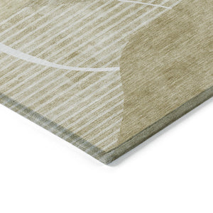 Homeroots 3' Beige Taupe And Tan Abstract Washable Area Rug - Durable, Stylish Indoor/Outdoor Decor Solution 3' X 5' Polyester 587590