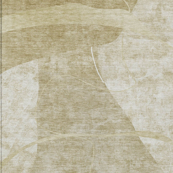 Homeroots 3' Beige Taupe And Tan Abstract Washable Area Rug - Durable, Stylish Indoor/Outdoor Decor Solution 5' X 8' Polyester 587591