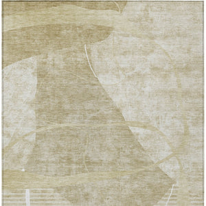 Homeroots 3' Beige Taupe And Tan Abstract Washable Area Rug - Durable, Stylish Indoor/Outdoor Decor Solution 9' X 12' Polyester 587594