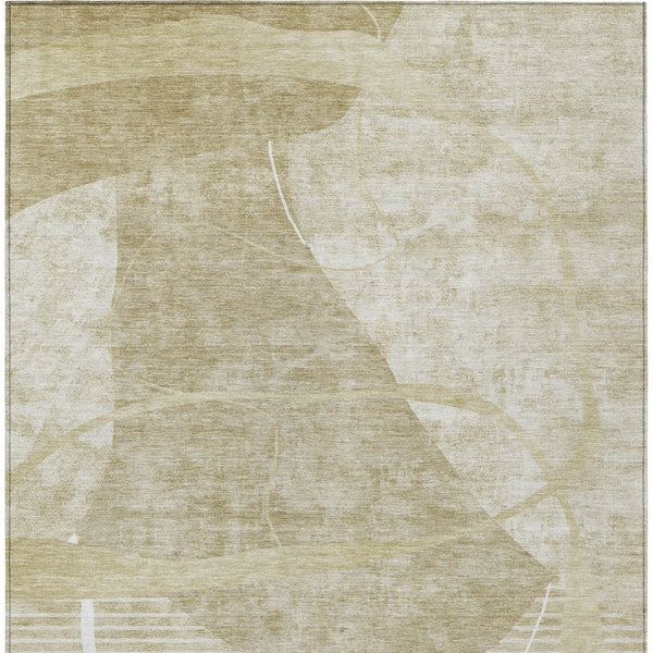 Homeroots 3' Beige Taupe And Tan Abstract Washable Area Rug - Durable, Stylish Indoor/Outdoor Decor Solution 9' X 12' Polyester 587594