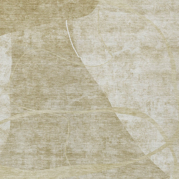 Homeroots 3' Beige Taupe And Tan Abstract Washable Area Rug - Durable, Stylish Indoor/Outdoor Decor Solution 9' X 12' Polyester 587594