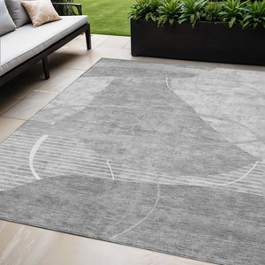 Homeroots 3' Beige Taupe And Tan Abstract Washable Area Rug - Durable, Stylish Indoor/Outdoor Decor Solution 5' X 8' Polyester 587597