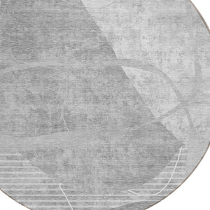 Homeroots 3' Beige Taupe And Tan Abstract Washable Area Rug - Durable, Stylish Indoor/Outdoor Decor Solution 8' Round Polyester 587598