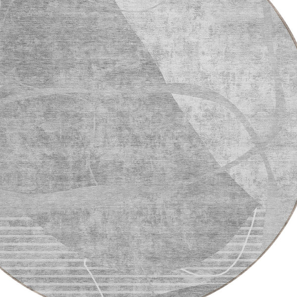 Homeroots 3' Beige Taupe And Tan Abstract Washable Area Rug - Durable, Stylish Indoor/Outdoor Decor Solution 8' Round Polyester 587598