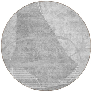 Homeroots 3' Beige Taupe And Tan Abstract Washable Area Rug - Durable, Stylish Indoor/Outdoor Decor Solution 8' Round Polyester 587598