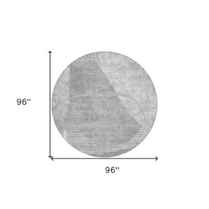 Homeroots 3' Beige Taupe And Tan Abstract Washable Area Rug - Durable, Stylish Indoor/Outdoor Decor Solution 8' Round Polyester 587598