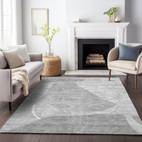 Homeroots 3' Beige Taupe And Tan Abstract Washable Area Rug - Durable, Stylish Indoor/Outdoor Decor Solution 9' X 12' Polyester 587600