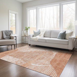 Homeroots 3' Beige Taupe And Tan Abstract Washable Area Rug - Durable, Stylish Indoor/Outdoor Decor Solution 3' X 5' Polyester 587602