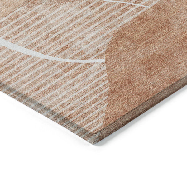 Homeroots 3' Beige Taupe And Tan Abstract Washable Area Rug - Durable, Stylish Indoor/Outdoor Decor Solution 8' X 10' Polyester 587605