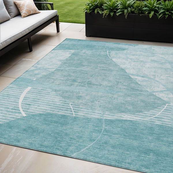 Homeroots 3' Beige Taupe And Tan Abstract Washable Area Rug - Durable, Stylish Indoor/Outdoor Decor Solution 5' X 8' Polyester 587609