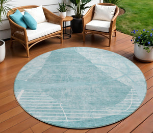 Homeroots 3' Beige Taupe And Tan Abstract Washable Area Rug - Durable, Stylish Indoor/Outdoor Decor Solution 8' Round Polyester 587610