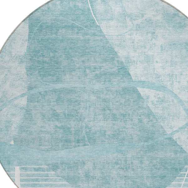 Homeroots 3' Beige Taupe And Tan Abstract Washable Area Rug - Durable, Stylish Indoor/Outdoor Decor Solution 8' Round Polyester 587610