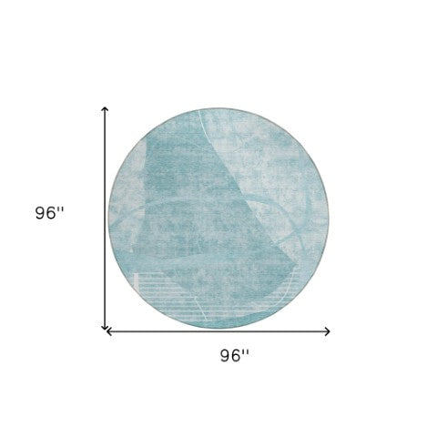 Homeroots 3' Beige Taupe And Tan Abstract Washable Area Rug - Durable, Stylish Indoor/Outdoor Decor Solution 8' Round Polyester 587610